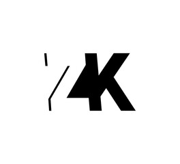 Initial letters Logo black positive/negative space ZK