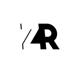 Initial letters Logo black positive/negative space ZR