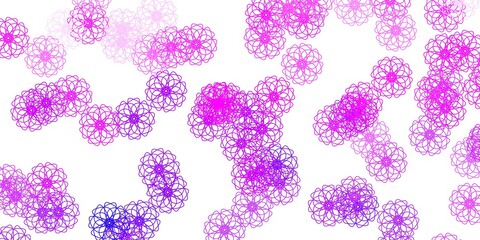 Light Purple vector doodle texture with flowers.