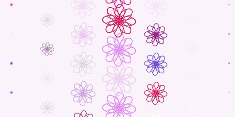 Light Blue, Red vector natural layout with flowers.