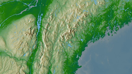 New Hampshire, United States - outlined. Physical