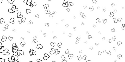 Light Gray vector pattern with colorful hearts.