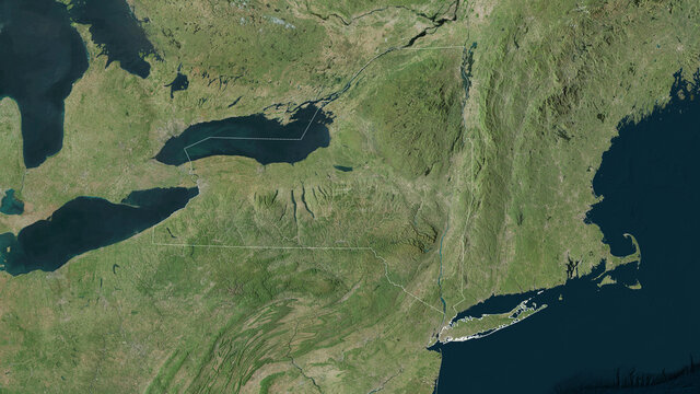 New York, United States - Outlined. Satellite