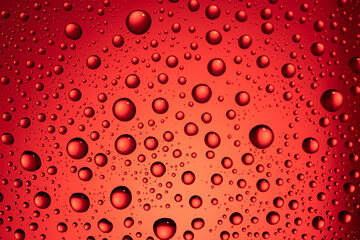 water drops on a red background