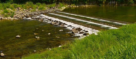 Beautiful Little Cascades on Beishi river, Pinglin District, New Taipei City, Taiwan