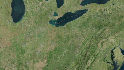 Ohio, United States - outlined. Satellite © Yarr65
