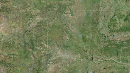 Oklahoma, United States - outlined. Satellite
