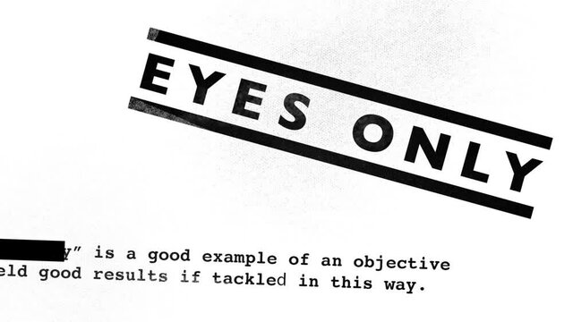 Top secret and confidential paper documents with censorship flash fast on screen