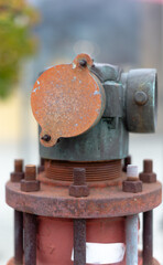 old rusty metal valve