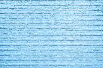 Papier Peint photo autocollant Mur de briques Blue brick wall background inside of the room.