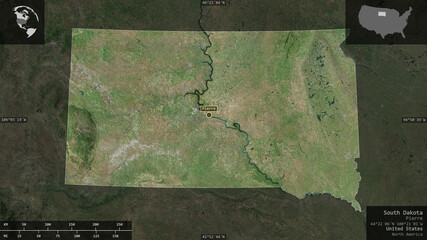 South Dakota, United States - composition. Satellite