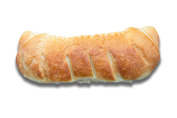 handmade homemade bread. Isolated on white background.