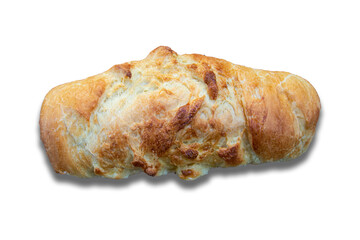 handmade homemade bread. Isolated on white background.