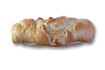 handmade homemade bread. Isolated on white background.