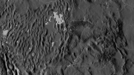 Utah, United States - outlined. Grayscale