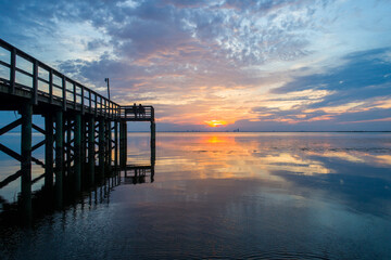 sunset on the pier