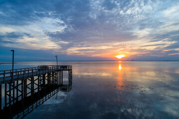sunset on the pier
