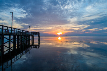 sunset on the pier