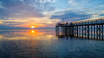 sunset at the pier