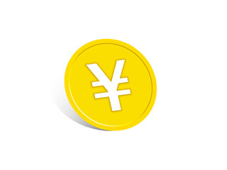 Illustration of Japanese yen coin.  日本円コインのイラスト