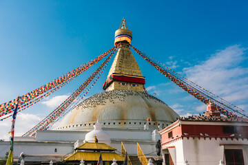 Buddhist stupa of Boudhanath, Kathmandu, Nepal, Asia. UNESCO World Heritage Site