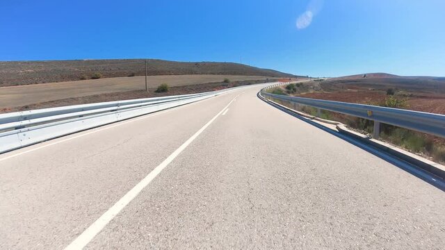 SO-132 paved road next to Rello, province of Soria, Castilla y Leon, Spain