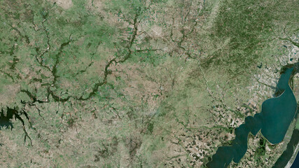 Cerro Largo, Uruguay - outlined. Satellite