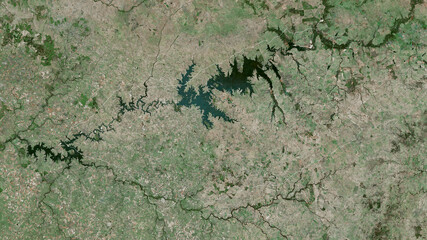Durazno, Uruguay - outlined. Satellite
