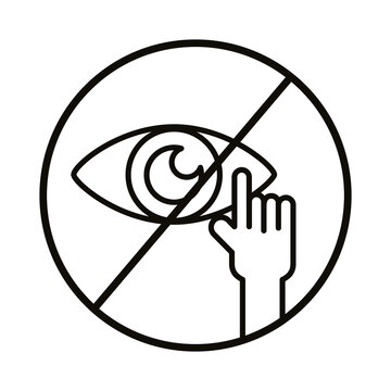 Dont Touch Eyes Line Style Icon