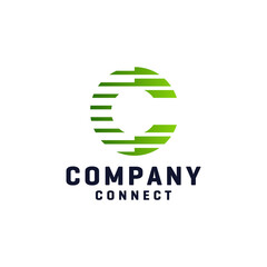 Letter C Line Logo Design Template