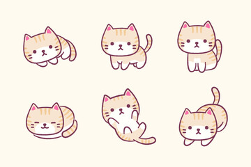 Cute cat doodle vector fashion poster print for baby or for printing little girl, boy or student book or gift box. Also can use for education, learning, study or painting in school and kids bedroom.