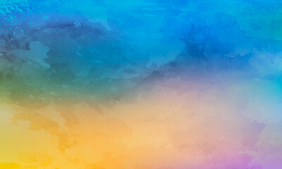 Watercolor abstract background yellow and blue color