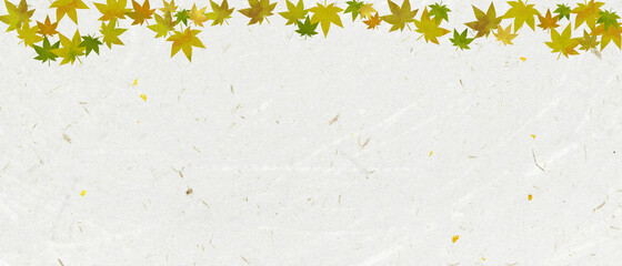 Leaf material. Japanese paper and leaf material. Leaf background.
背景：和柄 紅葉 和紙 秋 紅葉の葉っぱのイラスト素材