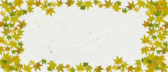 Leaf material. Japanese paper and leaf material. Leaf background.
背景：和柄 紅葉 和紙 秋 紅葉の葉っぱのイラスト素材
