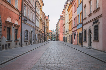Fototapeta na wymiar Streets of the old town in Warsaw, Poland