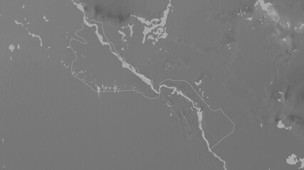 Khorezm, Uzbekistan - outlined. Grayscale © Yarr65