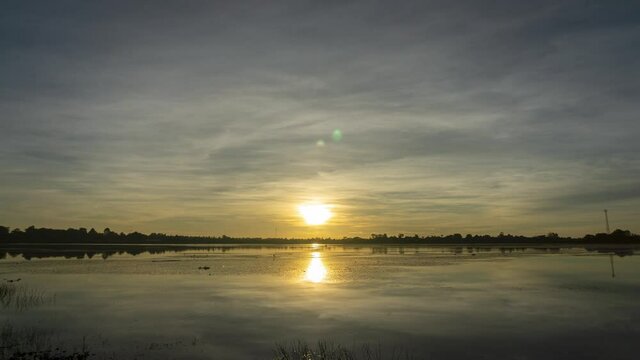 Beautiful time lapse video for sunrise in summer morning. 