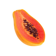 Papaya fruits isolated on white background.