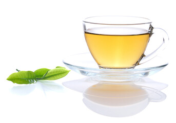 A cup of tea isolated on white