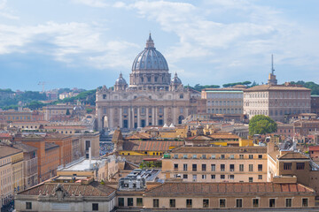Fototapeta na wymiar Wonderful landscape from Saint Peter's Basilica in Vatican, Rome - Italy
