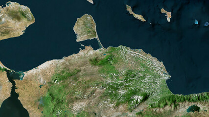 Falc&oacute;n, Venezuela - outlined. Satellite