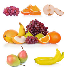 Fruits  isolated on white background.