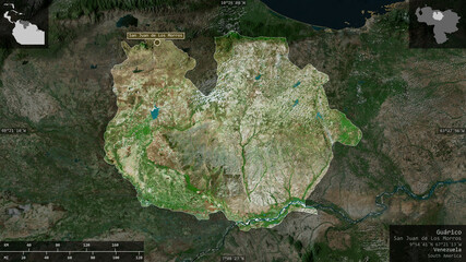 Fototapeta premium Guárico, Venezuela - composition. Satellite