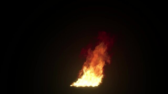 Flame ignition and burning, suitable for scenes with different flame burning, black background, alpha channel