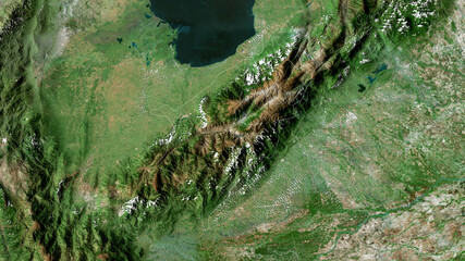 Mérida, Venezuela - outlined. Satellite