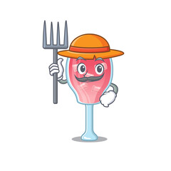 Cosmopolitan cocktail mascot design working as a Farmer wearing a hat