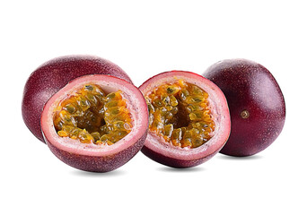 Passion fruit isolated on white background.