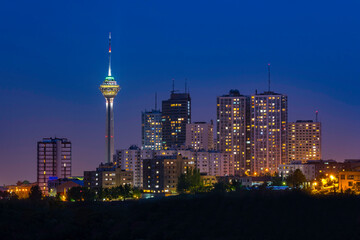 Fototapeta na wymiar Tehran Skyline at Twilight, Iran
