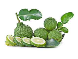 Bergamot fruit isolated on white background.