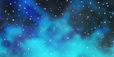 Light BLUE vector background with small and big stars. Shining colorful illustration with small and big stars. Theme for cell phones.